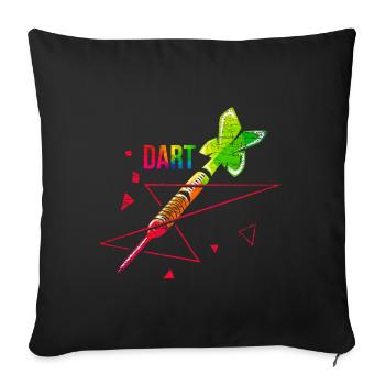 Darts polygon gift - Sofa pillowcase 17,3'' x 17,3'' (45 x 45 cm) - black - Front