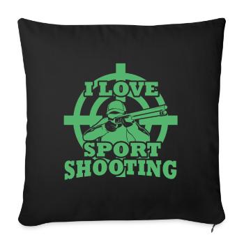 Stand de tir - Housse de coussin décorative 45 x 45 cm - noir - Devant