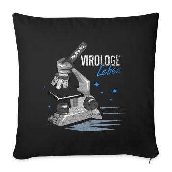 Virologe Geschenk - Sofakissenbezug 45 x 45 cm - Schwarz - Vorne