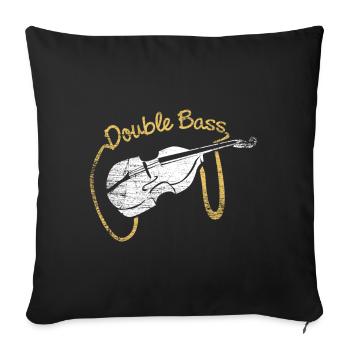 Musicien contrebasse - Housse de coussin décorative 45 x 45 cm - noir - Devant