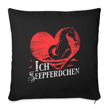 Seahorse love gift - Sofa pillowcase 17,3'' x 17,3'' (45 x 45 cm) - black - Front
