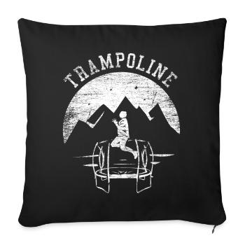 Trampolin Geschenk - Sofakissenbezug 45 x 45 cm - Schwarz - Vorne