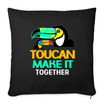 Toucan Gift Jungle Tropical Birds Beak - Sofa pillowcase 17,3'' x 17,3'' (45 x 45 cm) - black - Front