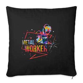 Metallbauer - Sofa pillowcase 17,3'' x 17,3'' (45 x 45 cm) - black - Front