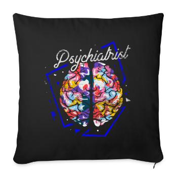 Psychiatrist polygon gift - Sofa pillowcase 17,3'' x 17,3'' (45 x 45 cm) - black - Front