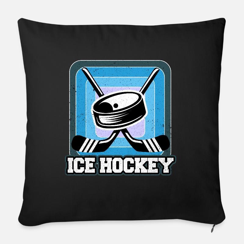 Eishockey - Sofakissenbezug 45 x 45 cm - Schwarz