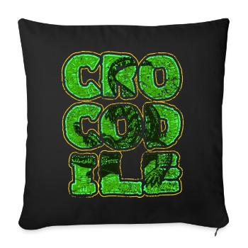Crocodile Aligator predator reptile gift - Sofa pillowcase 17,3'' x 17,3'' (45 x 45 cm) - black - Front