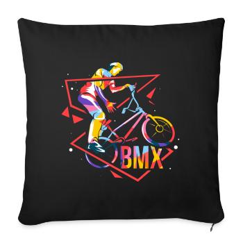 BMX polygon - Sofa pillowcase 17,3'' x 17,3'' (45 x 45 cm) - black - Front