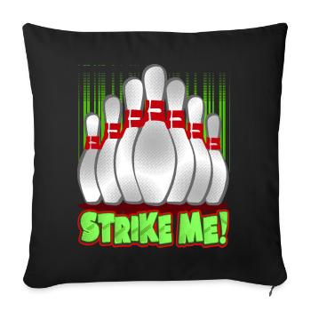 Bowling skittles sport cones - Sofa pillowcase 17,3'' x 17,3'' (45 x 45 cm) - black - Front