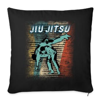 Vintage Jiu Jitsu martial arts - Sofa pillowcase 17,3'' x 17,3'' (45 x 45 cm) - black - Front