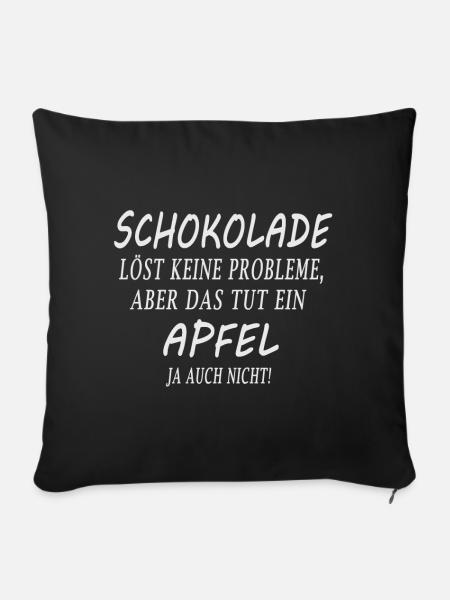 Schokolade und kein Apfel - Sofakissenbezug 45 x 45 cm - Schwarz