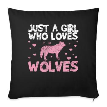 Wolf der Wolf - Sofakissenbezug 45 x 45 cm - Schwarz - Vorne