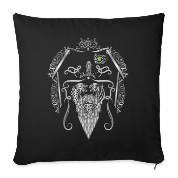 Vikings Odin Thor - Housse de coussin décorative 45 x 45 cm - noir - Devant
