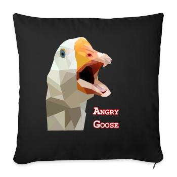 Angry Goose - Goose , Geese , - Sofa pillowcase 17,3'' x 17,3'' (45 x 45 cm) - black - Front