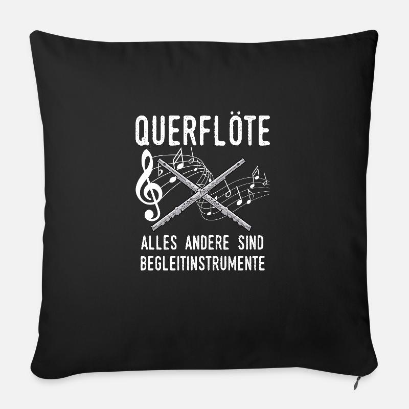 Querflöte Querflötenspieler Geschenk Instrumente - Sofakissenbezug 45 x 45 cm - Schwarz
