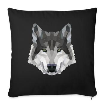 POLYGON WOLF Husky Wölfe Wildtiere Amerika - Sofakissenbezug 45 x 45 cm - Schwarz - Vorne