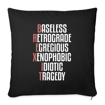 Brexit, sortie britannique, sortie UE, référendum - Housse de coussin décorative 45 x 45 cm - noir - Devant