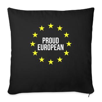 Fier européen | Brexit, sortie britannique, sortie UE - Housse de coussin décorative 45 x 45 cm - noir - Devant