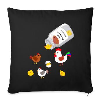 Anti Depressiva Huehner - Sofakissenbezug 45 x 45 cm - Schwarz - Vorne