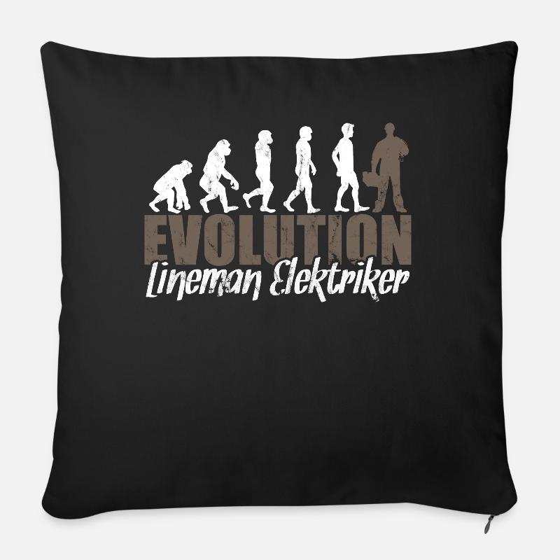 Elektriker Evolution - Sofakissenbezug 45 x 45 cm - Schwarz