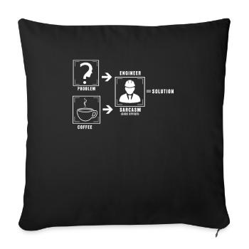 Problem solution coffee - Sofa pillowcase 17,3'' x 17,3'' (45 x 45 cm) - black - Front