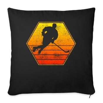Eishockey Eishockey Eishockey - Sofakissenbezug 45 x 45 cm - Schwarz - Vorne