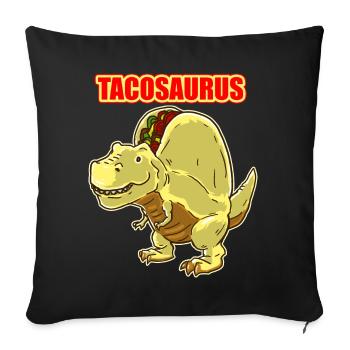 Tacosaurus TShirt Geschenk lustiger Dinosaurier-Taco fünf d - Sofakissenbezug 45 x 45 cm - Schwarz - Vorne