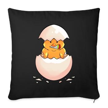 Chick With A Bouquet - Sofa pillowcase 17,3'' x 17,3'' (45 x 45 cm) - black - Front