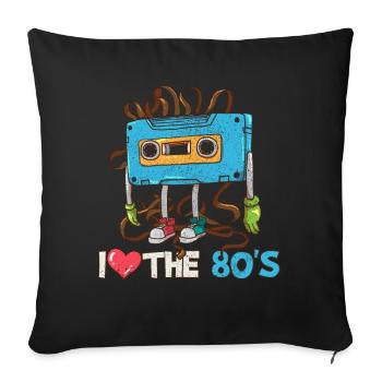 1980 - Sofa pillowcase 17,3'' x 17,3'' (45 x 45 cm) - black - Front