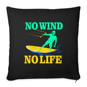 Kiteboard - Sofa pillowcase 17,3'' x 17,3'' (45 x 45 cm) - black - Front