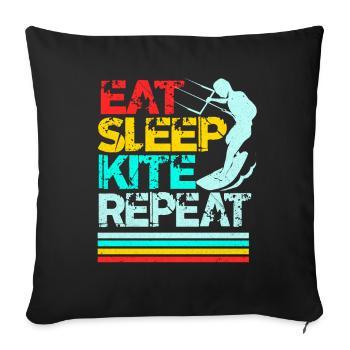 Kiteboard - Sofa pillowcase 17,3'' x 17,3'' (45 x 45 cm) - black - Front