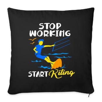Kiteboard - Sofa pillowcase 17,3'' x 17,3'' (45 x 45 cm) - black - Front