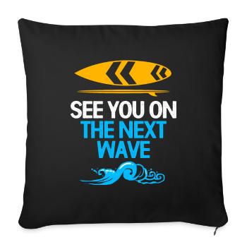 Kiteboard Kite kite-kite-cadeau kite-surf - Housse de coussin décorative 45 x 45 cm - noir - Devant