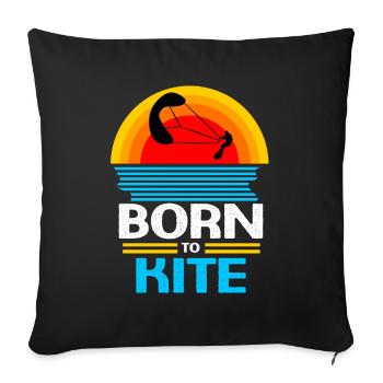 Kiteboard Kite kite-kite-cadeau kite-surf - Housse de coussin décorative 45 x 45 cm - noir - Devant