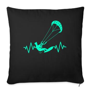 Kiteboard Kite kite-kite-cadeau kite-surf - Housse de coussin décorative 45 x 45 cm - noir - Devant