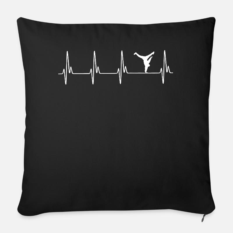 Breakdance EKG - Sofakissenbezug 45 x 45 cm - Schwarz