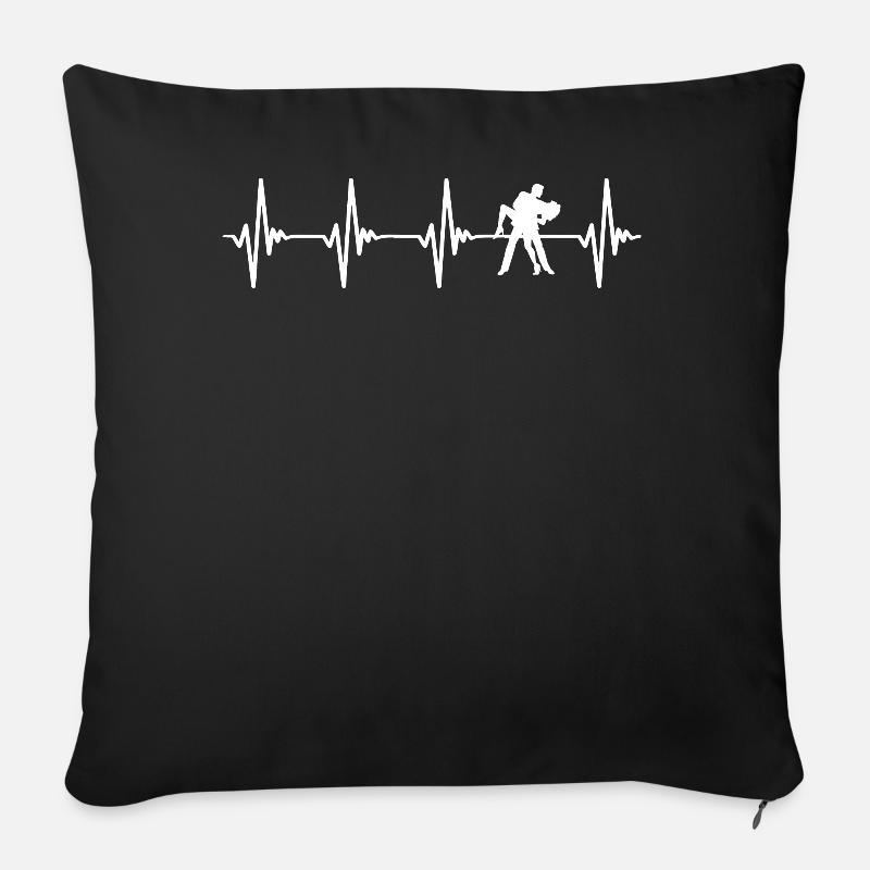 Tango Heartbeat White - Sofa pillowcase 17,3'' x 17,3'' (45 x 45 cm) - black