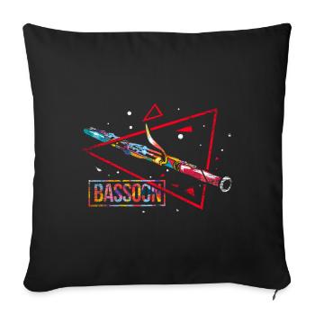 Bassoon polygon gift - Sofa pillowcase 17,3'' x 17,3'' (45 x 45 cm) - black - Front