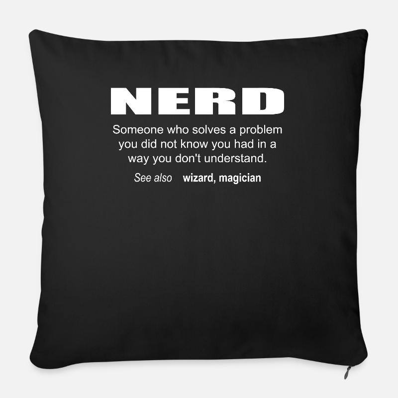 Nerd Description - Sofa pillowcase 17,3'' x 17,3'' (45 x 45 cm) - black