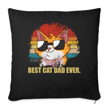 cats father - Sofa pillowcase 17,3'' x 17,3'' (45 x 45 cm) - black - Front