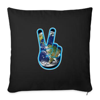 Protection de l'environnement Protection du climat Paix Jour de la Terre - Housse de coussin décorative 45 x 45 cm - noir - Devant