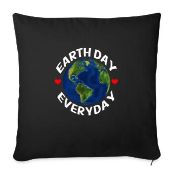 Protection de l'environnement Protection du climat Changement climatique Jour de la Terre - Housse de coussin décorative 45 x 45 cm - noir - Devant