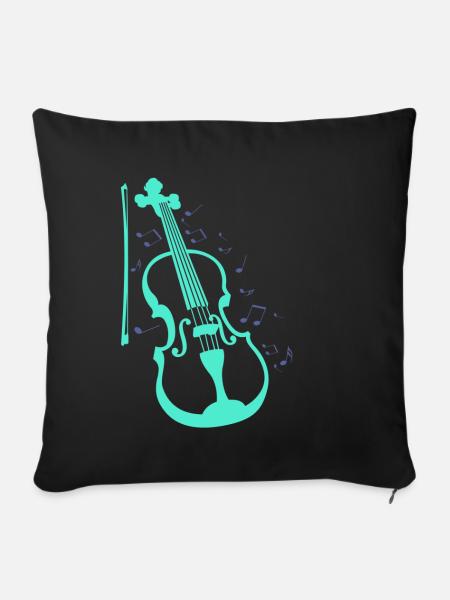 Violine - Sofakissenbezug 45 x 45 cm - Schwarz
