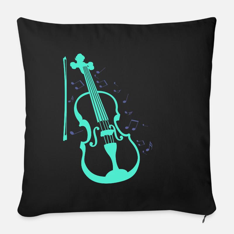 Violine - Sofakissenbezug 45 x 45 cm - Schwarz