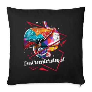 Gastroenterologist Polygon - Sofa pillowcase 17,3'' x 17,3'' (45 x 45 cm) - black - Front