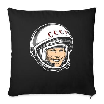 Yuri Gagarin Astronaut Union Soviétique - Housse de coussin décorative 45 x 45 cm - noir - Devant