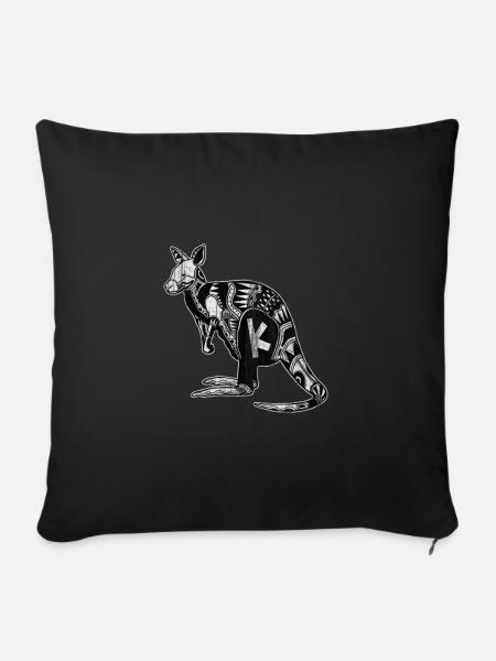 Känguru Australien - Sofakissenbezug 45 x 45 cm - Schwarz