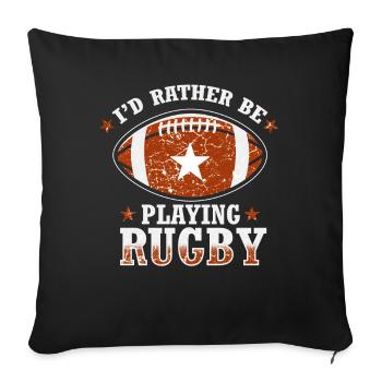 Rugby sport - Sofa pillowcase 17,3'' x 17,3'' (45 x 45 cm) - black - Front