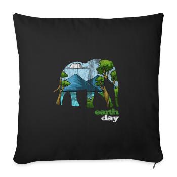 Jour de la Terre - Jour de la Terre - Housse de coussin décorative 45 x 45 cm - noir - Devant
