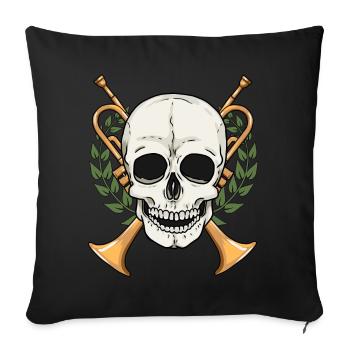 Trumpet, Trumpets, Musicians, Brass Music, Skull - Sofa pillowcase 17,3'' x 17,3'' (45 x 45 cm) - black - Front
